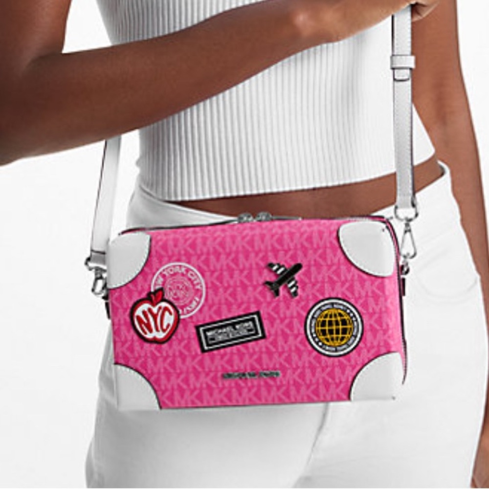 MK Jeanie Embellished Signature Logo Crossbody Bag NWT